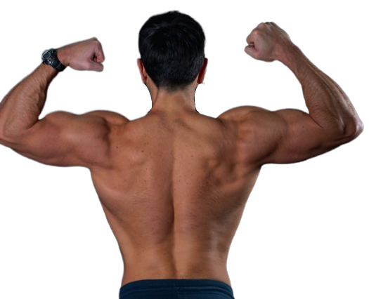 мъж със стегнати мускули, гол до кръста, гледащ към хоризонта